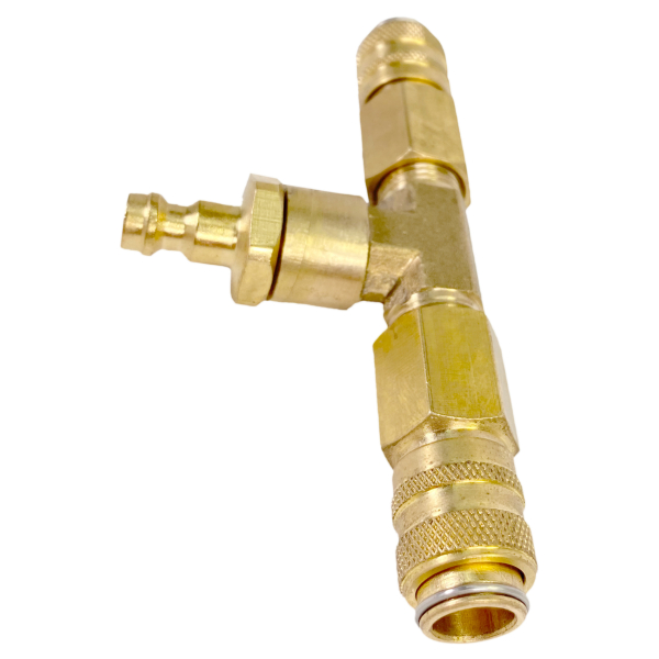 T-Anschlussstück T-Stück + 1x Schnellkupplungsstift NW5 + 2x Schnellkupplung NW5 von HUW24