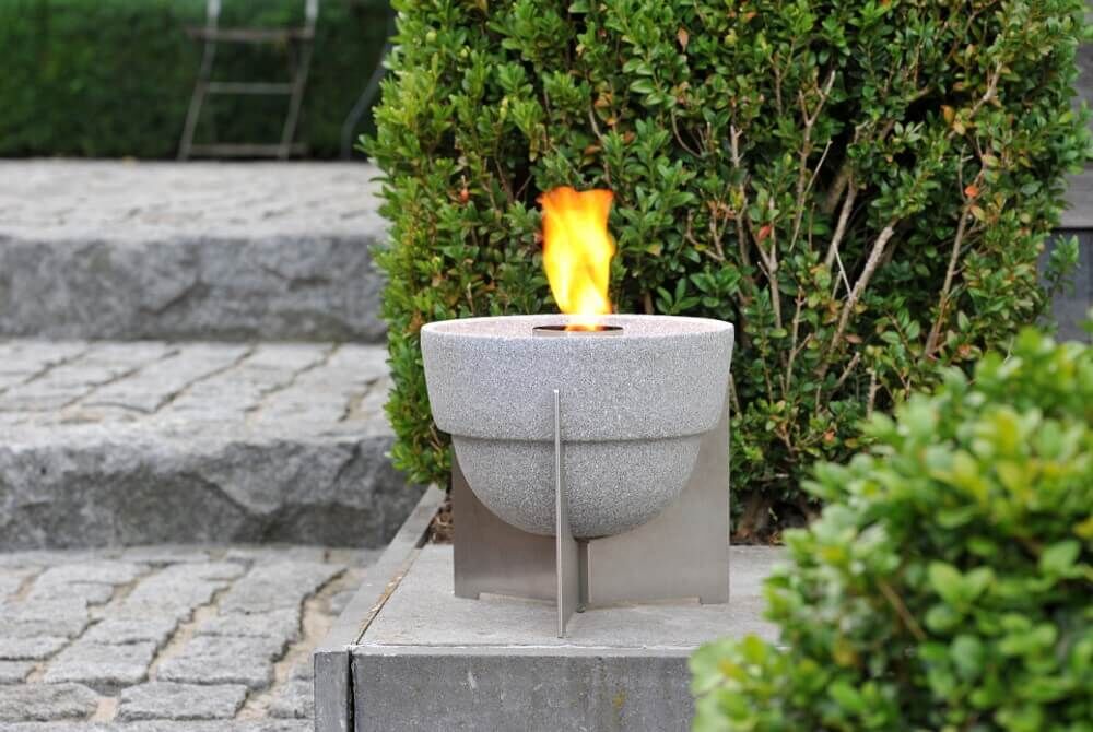 DENK Keramik Anti-Insekt-Set Schmelzfeuer Outdoor L Granicium® mit Fuß aus Edelstahl | Deckel | SLG von DENK Keramik
