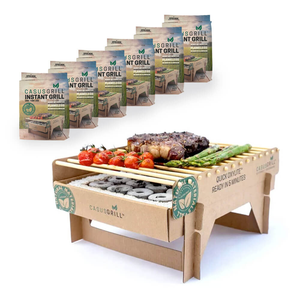6x Einweg-Grill von CasusGrill: Biologisch abbaubar und hergestellt aus 100% natürlichen Materialien von Casus Grill 6x Einweg-Grill von CasusGrill: Biologisch abbaubar und hergestellt aus 100% natürlichen Materialien von Casus Grill