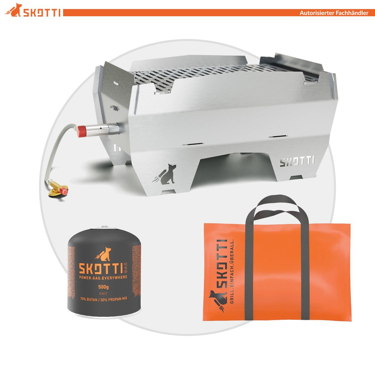 SKOTTI Grill 2.0 + 1x Gas + Tasche