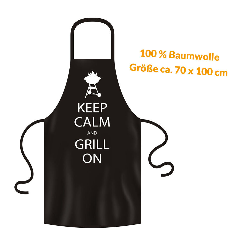Grillschürze - Küchenschürze - Kochschürze ~ KEEP CALM AND GRILL ON ~ (2964) von RAHMENLOS® Grillschürze - Küchenschürze - Kochschürze ~ KEEP CALM AND GRILL ON ~ (2964) von RAHMENLOS®