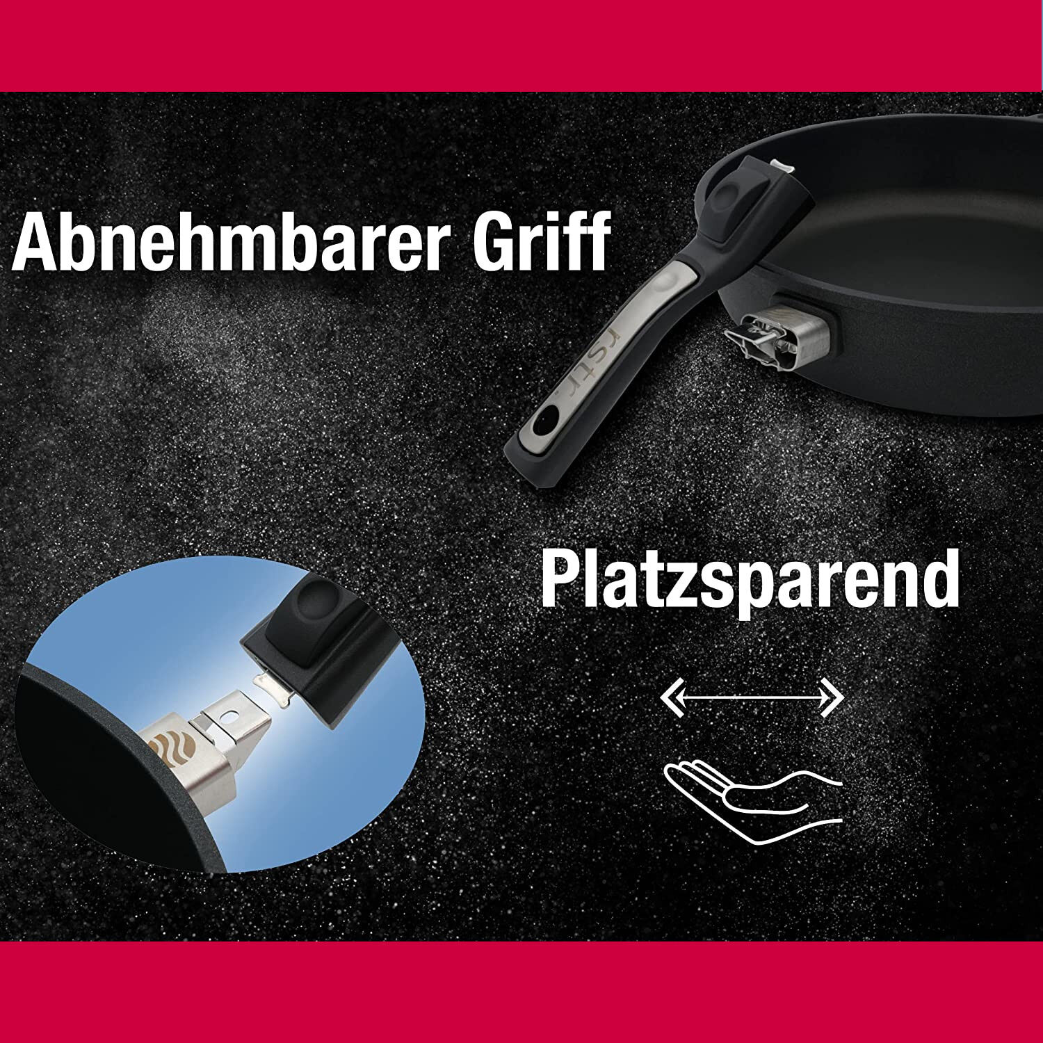 Ø 24cm Bratpfanne Aluguss Antihaftbeschichtet ~ 7cm Hochrand ~ Griff abnehmbar ~ Made in Germany von SILVER GmbH