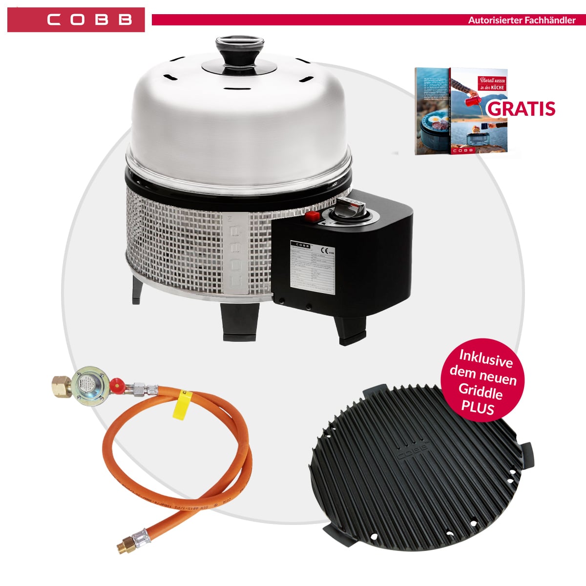 COBB Gas DELUXE 2.0 Grill Multifunktionsküche inkl. Adapter 2m für 5kg - 11kg Flasche