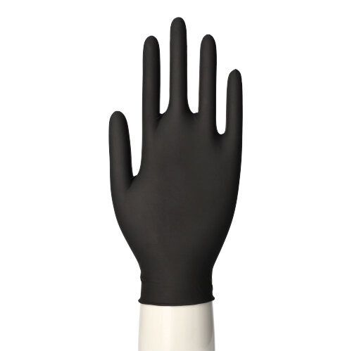 Medi-Inn® PS Handschuhe Größe M ~ Latex Schwarz puderfrei ~ Black Grip ~ 100 Stück von Papstar
