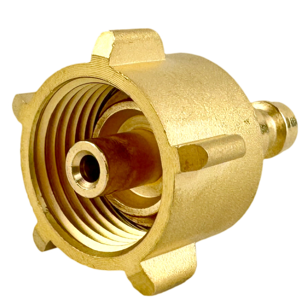 Stecknippel NW5 auf Propanflaschengewinde von HUW24