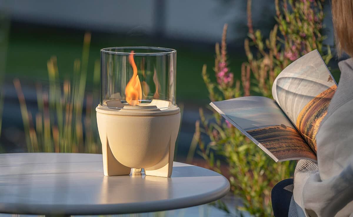 DENK Keramik Schmelzfeuer Outdoor CeraNatur mit Lichtglas-Aufsatz ~ SFD+LGA von DENK Keramik