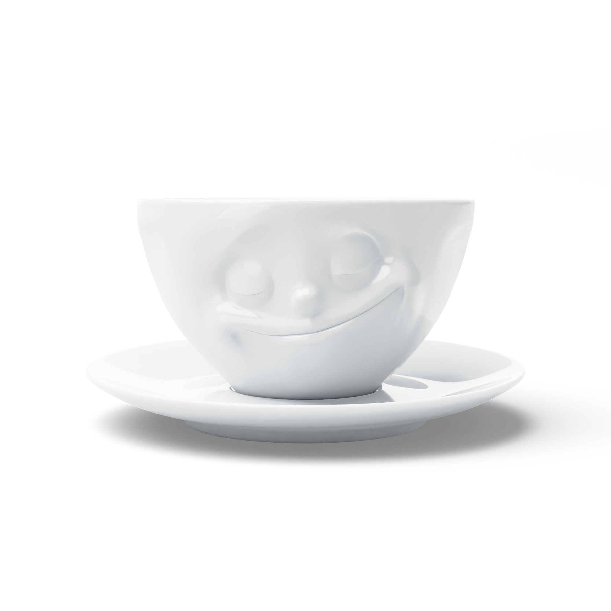 58products | Kaffeetasse Glücklich weiß 200 ml ideal für Kaffee + Tee + Kakao | Made in Germany von 58products 58products | Kaffeetasse Glücklich weiß 200 ml ideal für Kaffee + Tee + Kakao | Made in Germany von 58products