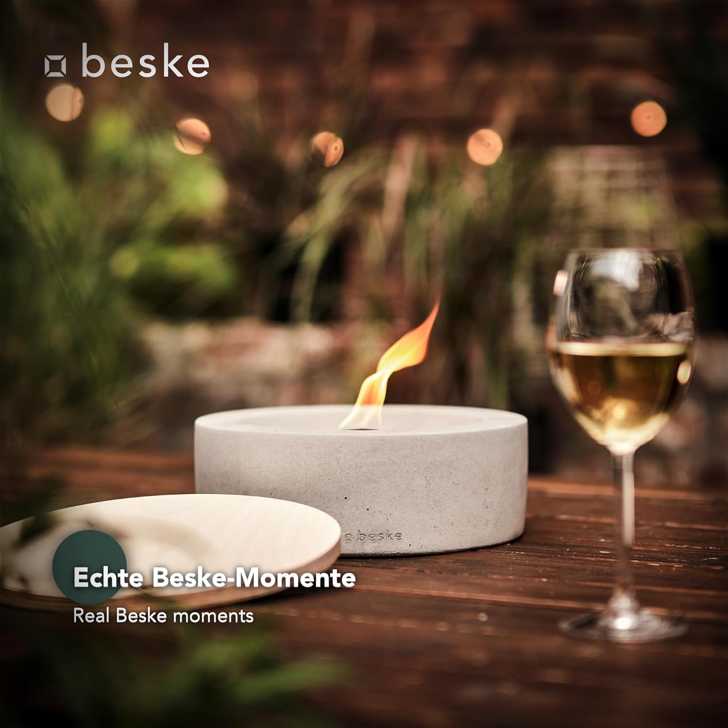 BESKE Betonfeuer Taal Ø 25cm - gerade inkl. Löschbrett - HANDARBEIT Made in Germany  von Beske-Manufaktur