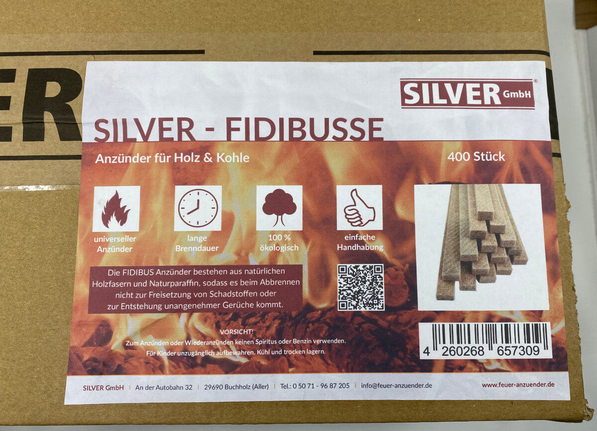 800 SILVER - FIDIBUSSE Anzünder für Holz & Kohle