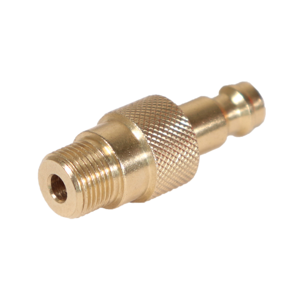 Adapter 7/16"×28 UNEF-AG auf Schnellkupplungsstift DN5 / 40 mm lang - Messing von HUW24
