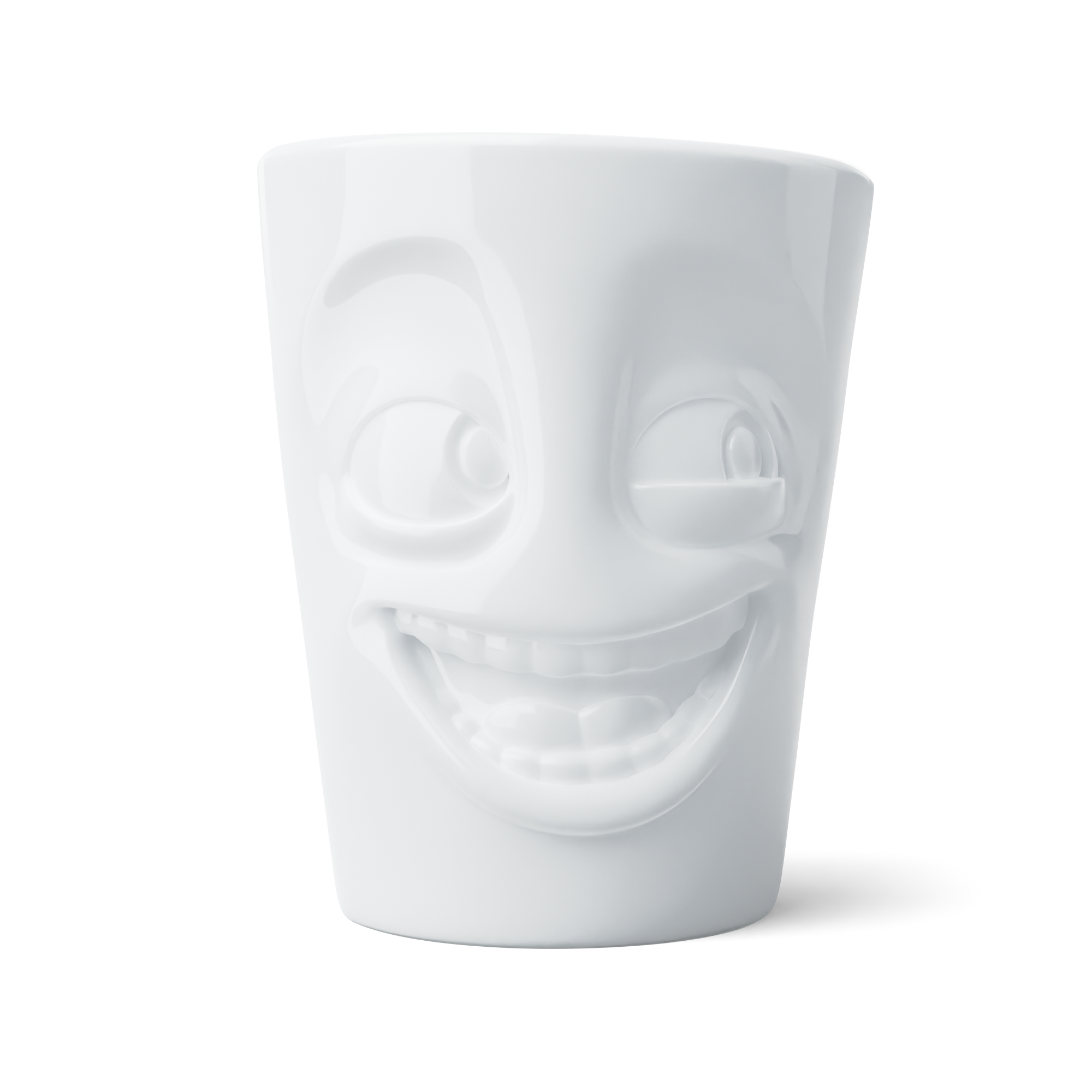 58products | Henkelbecher Witzig weiß 350 ml ideal für Milchkaffee + Kaffee + Tee + Kakao | Made in Germany von 58products 58products | Henkelbecher Witzig weiß 350 ml ideal für Milchkaffee + Kaffee + Tee + Kakao | Made in Germany von 58products