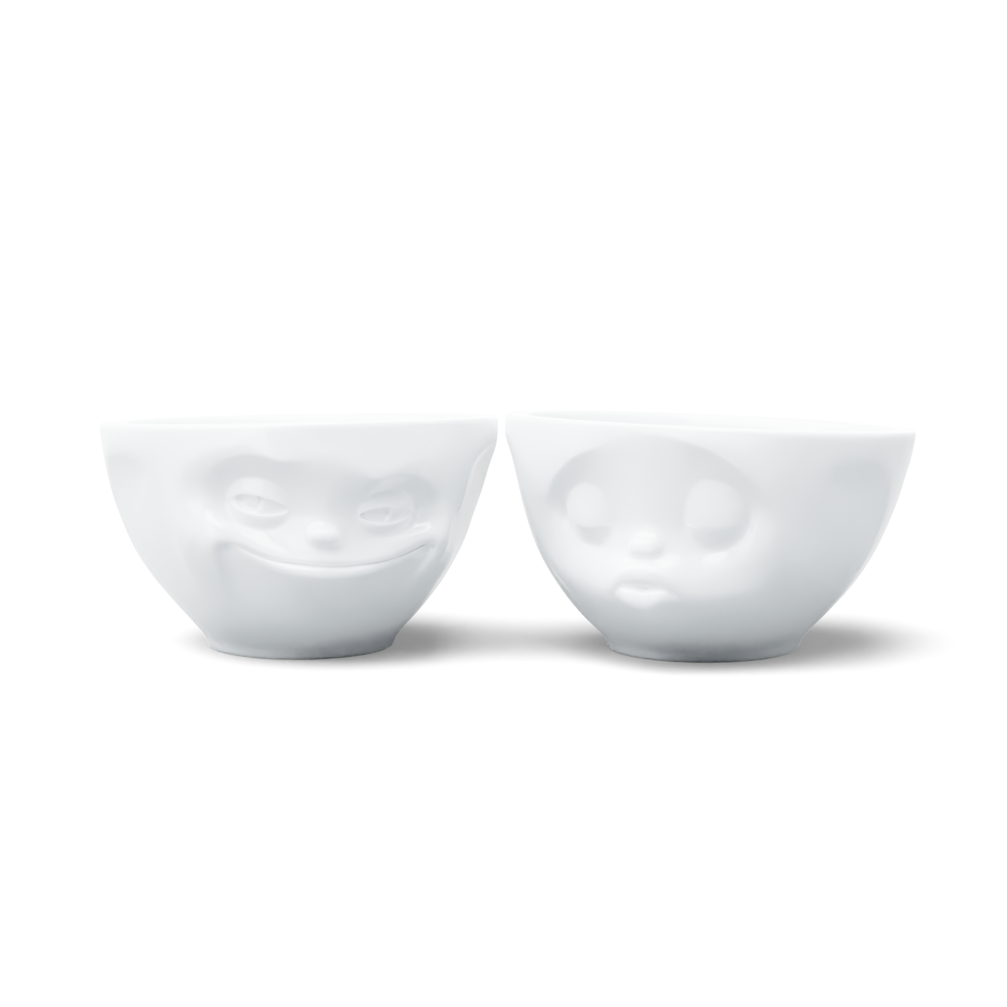 58products | Mittleres Schälchen Set Nr. 1 Küssend & Grinsend in weiß 200 ml | Made in Germany von 58products 58products | Mittleres Schälchen Set Nr. 1 Küssend & Grinsend in weiß 200 ml | Made in Germany von 58products