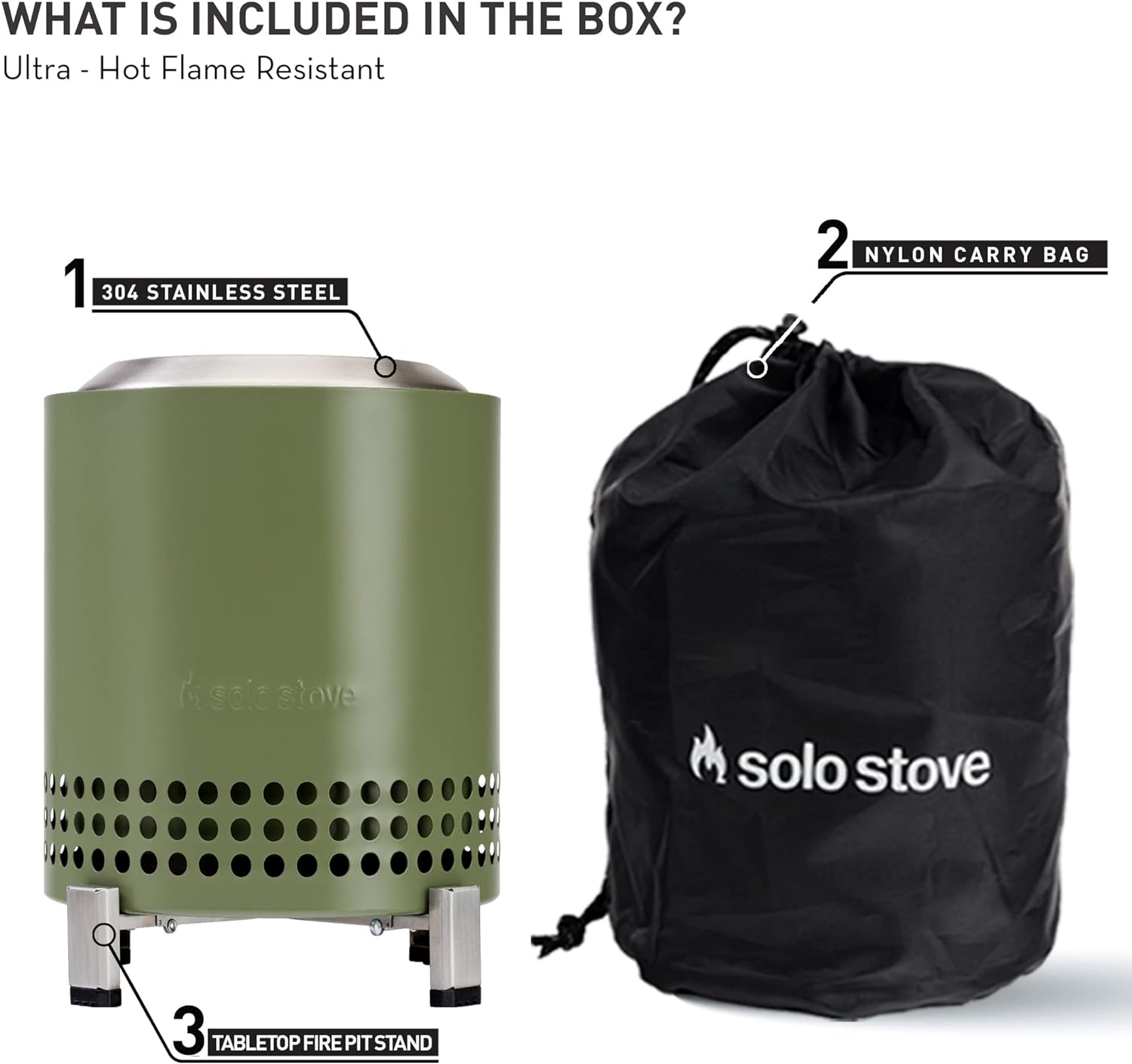 Solo Stove Mesa XL Tischfeuer Ø 17,8cm | Tischkamin Outdoor Deep Olive von Solo Stove