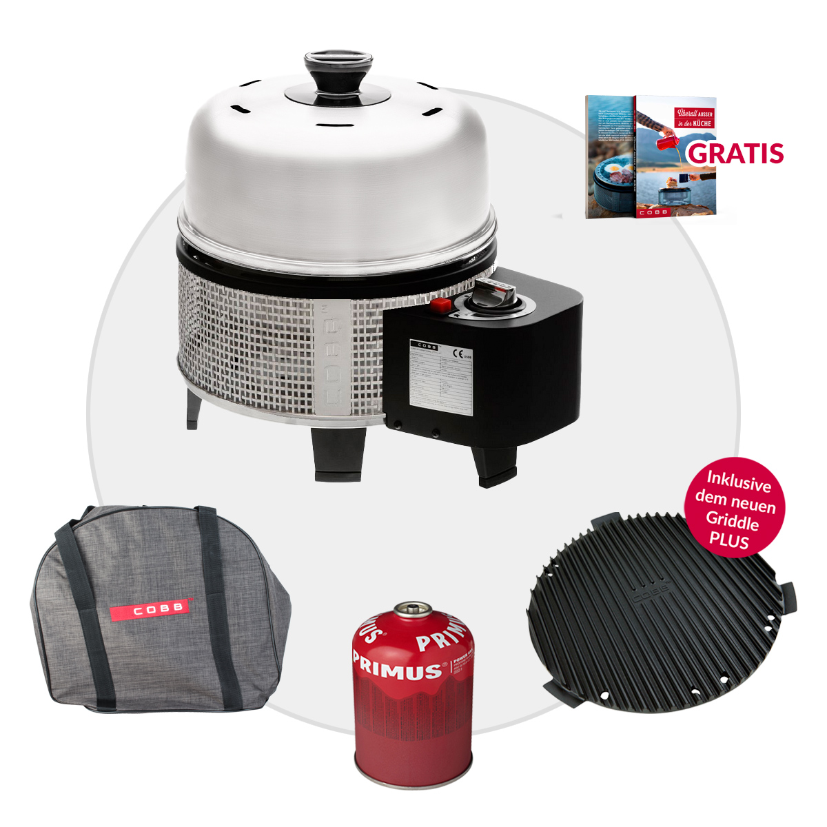 COBB Gas DELUXE 2.0 Grill Multifunktionsküche inkl. Tasche XL grau + Kartusche