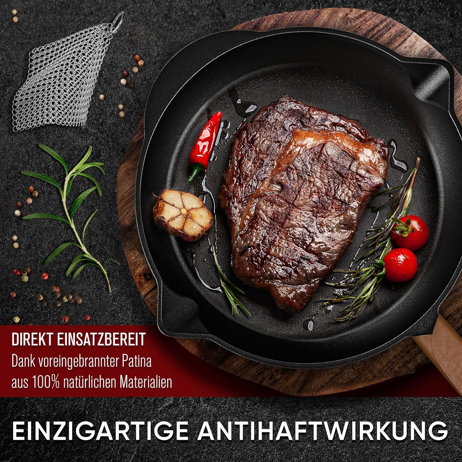 GUSSKÖNIG Ø 26cm Gusseisenpfanne Pfanne Gusseisen - Bratpfanne Induktion von GUSSKÖNIG
