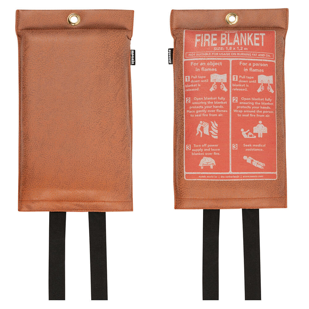 Löschdecke Vegan Cognac | Brandschutzdecke 1.20m x 1.80m | Haus | Camping | Boot | Grill | Persone von Naaais