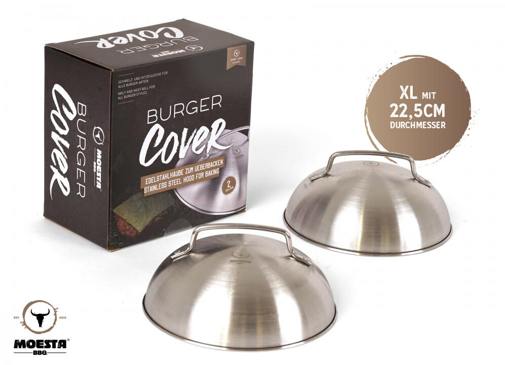 BurgerCover XL 2er Set - Schmelz- und Hitzeglocke für alle Burger-Arten ~ Moesta BBQ von Moesta BBQ