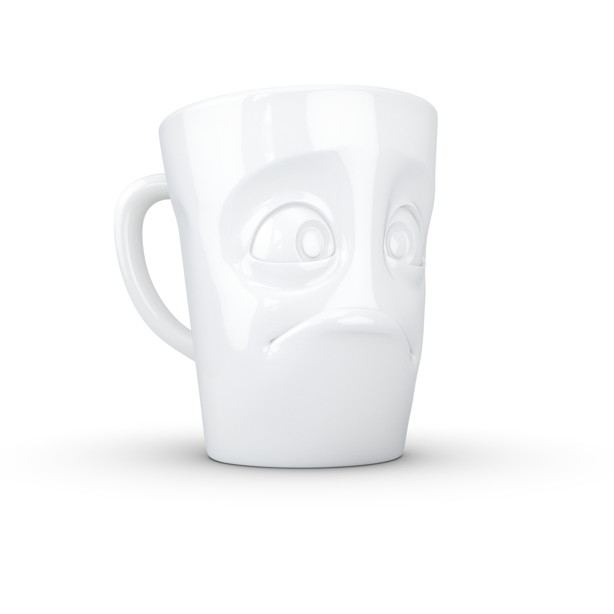 58products | Henkelbecher Verdutzt weiß 350 ml ideal für Milchkaffee + Kaffee + Tee + Kakao | Made in Germany von 58products 58products | Henkelbecher Verdutzt weiß 350 ml ideal für Milchkaffee + Kaffee + Tee + Kakao | Made in Germany von 58products