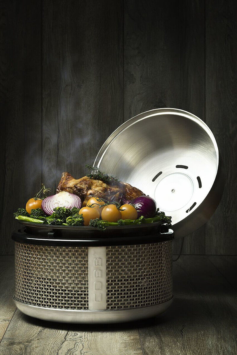 Cobb Premier AIR DELUXE Grill inkl. Air Deckel & Griddle+ & Bratenrost & Cobble Stone von Cobb