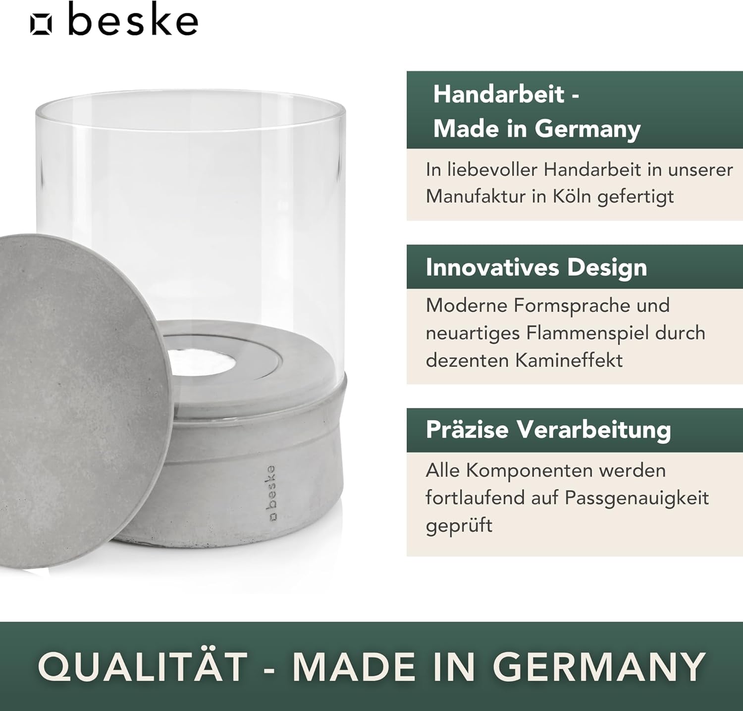 BESKE Ethanolfeuer Yali für Indoor & Outdoor | Ø14cm von Beske-Manufaktur BESKE Ethanolfeuer Yali für Indoor & Outdoor | Ø14cm von Beske-Manufaktur