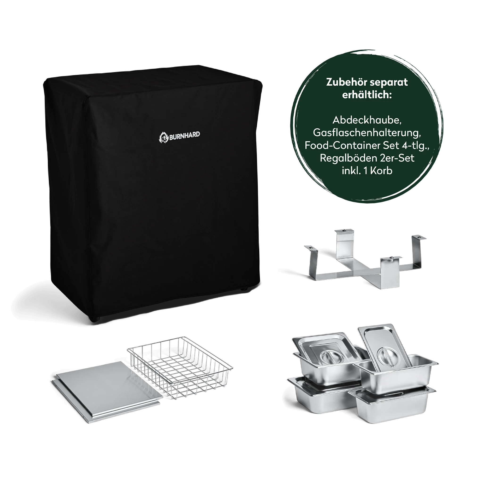 BURNHARD Grill Beistellwagen in der Farbe Edelstahl von BURNHARD