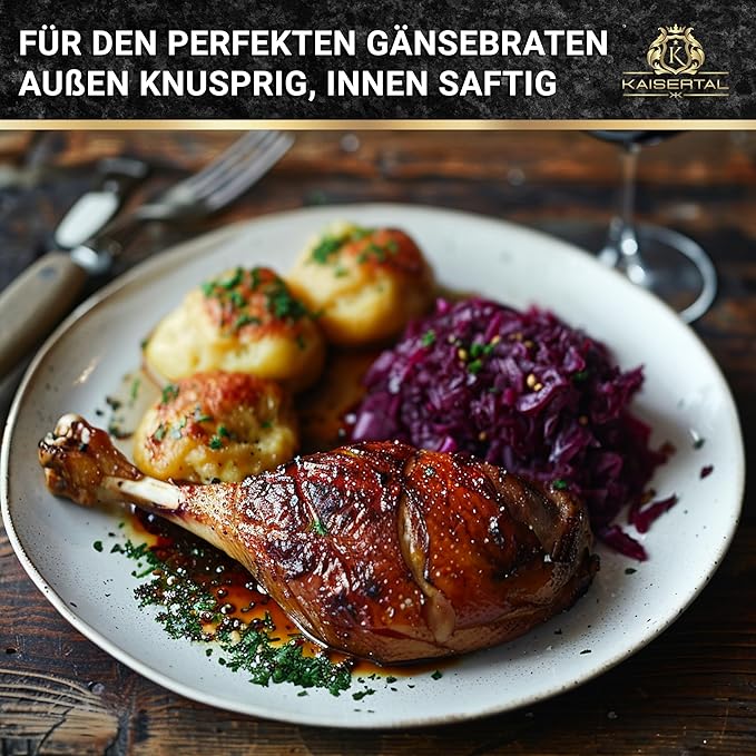 KAISERTAL Gusseisen Bräter 32 cm mit Deckel 10 Liter - Eingebrannt von KAISERTAL