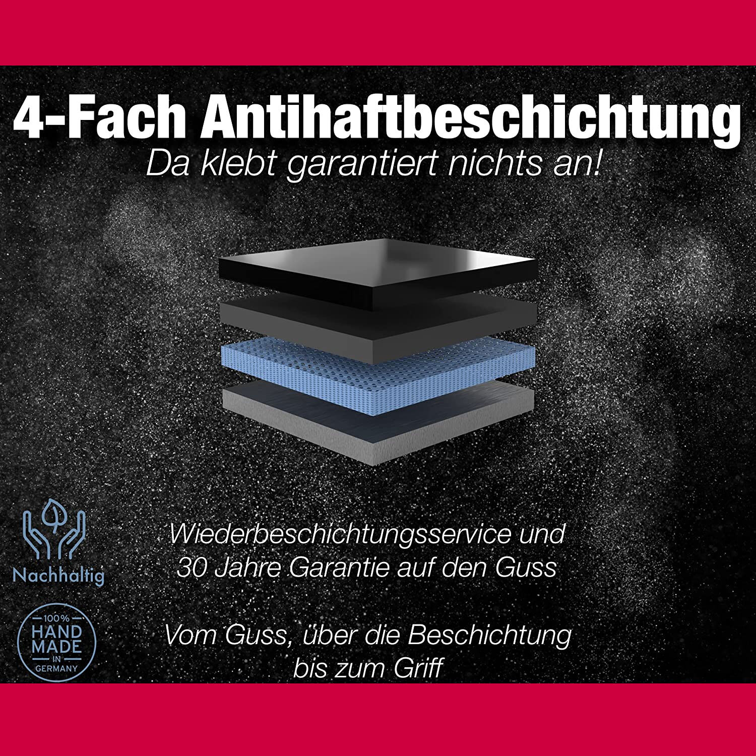 Ø 24cm Bratpfanne Aluguss Antihaftbeschichtet ~ 7cm Hochrand ~ Griff abnehmbar ~ Made in Germany von SILVER GmbH