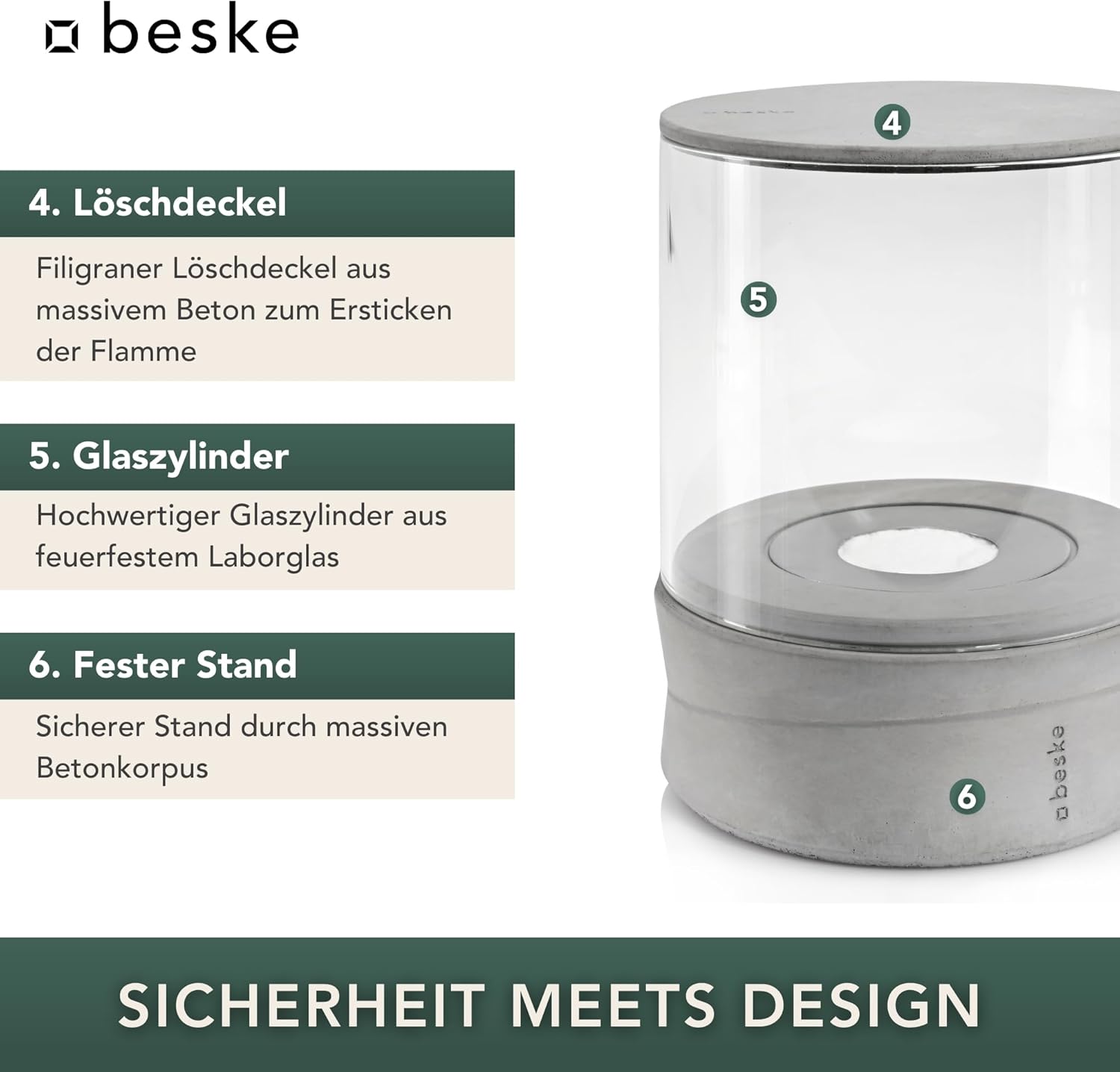 BESKE Ethanolfeuer Yali für Indoor & Outdoor | Ø14cm von Beske-Manufaktur BESKE Ethanolfeuer Yali für Indoor & Outdoor | Ø14cm von Beske-Manufaktur