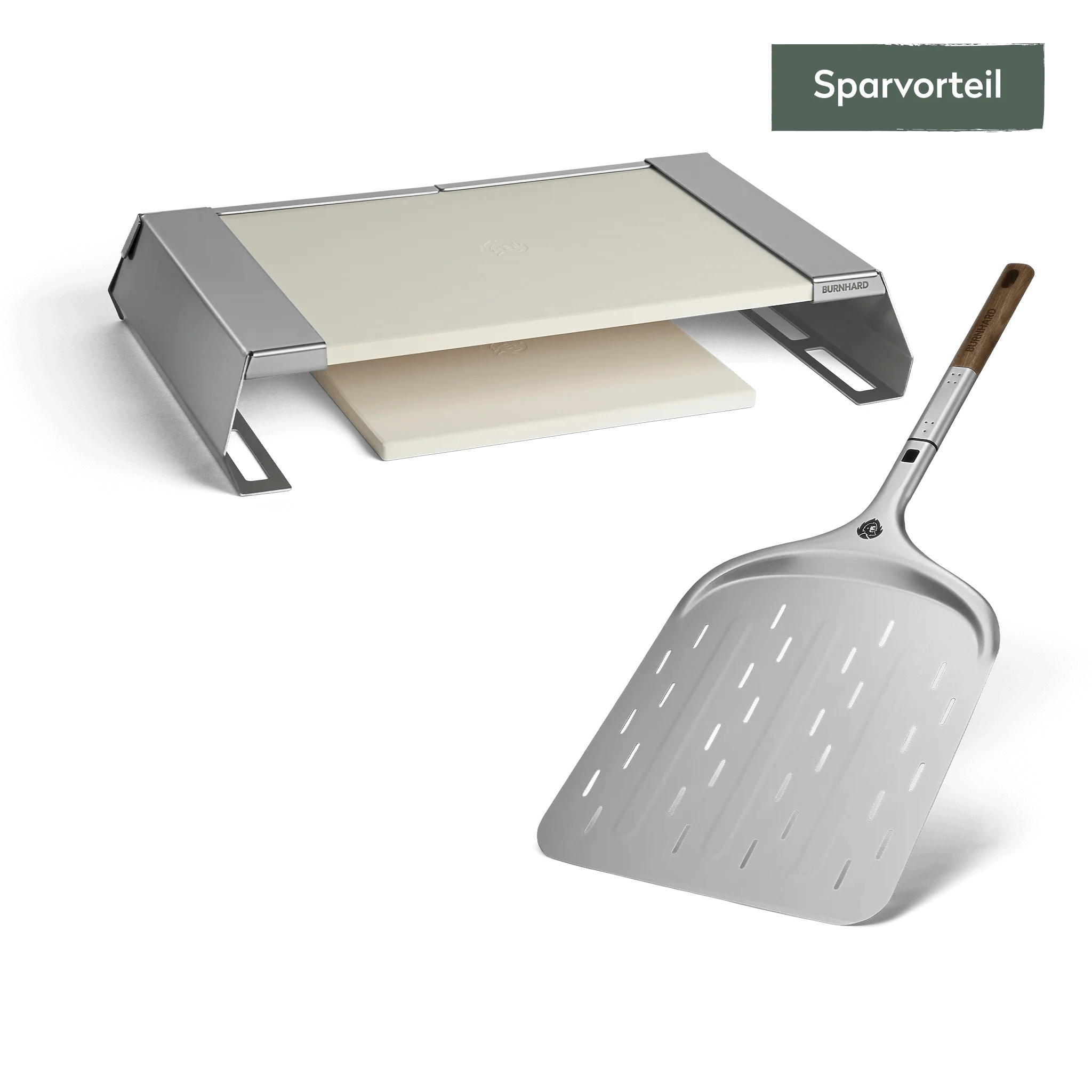 BURNHARD Pizzaaufsatz Starter-Set 2-tlg. mit Pizzaschieber 36 cm von BURNHARD