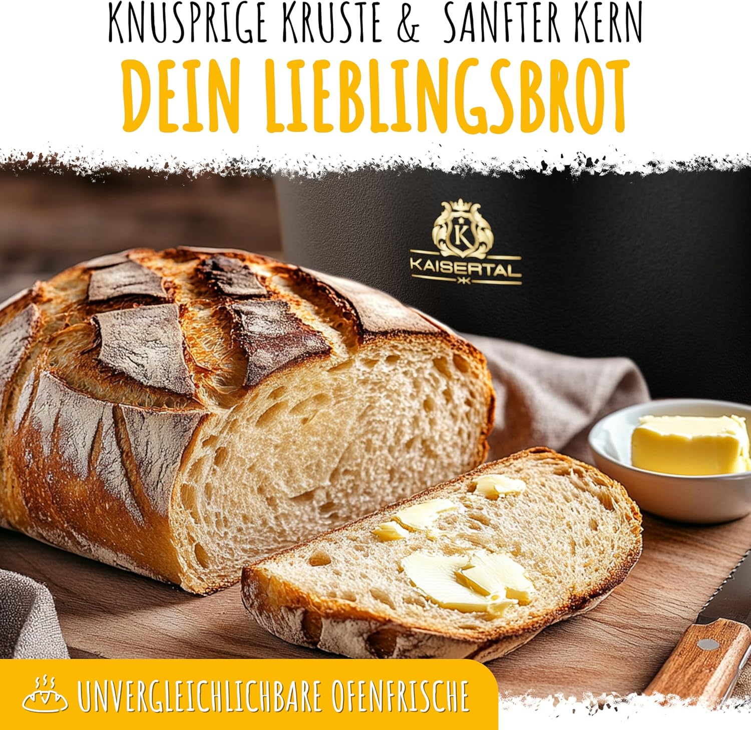 KAISERTAL Gusseisen Brotbackform mit Deckel 26 cm - inkl. Gärkorb von KAISERTAL