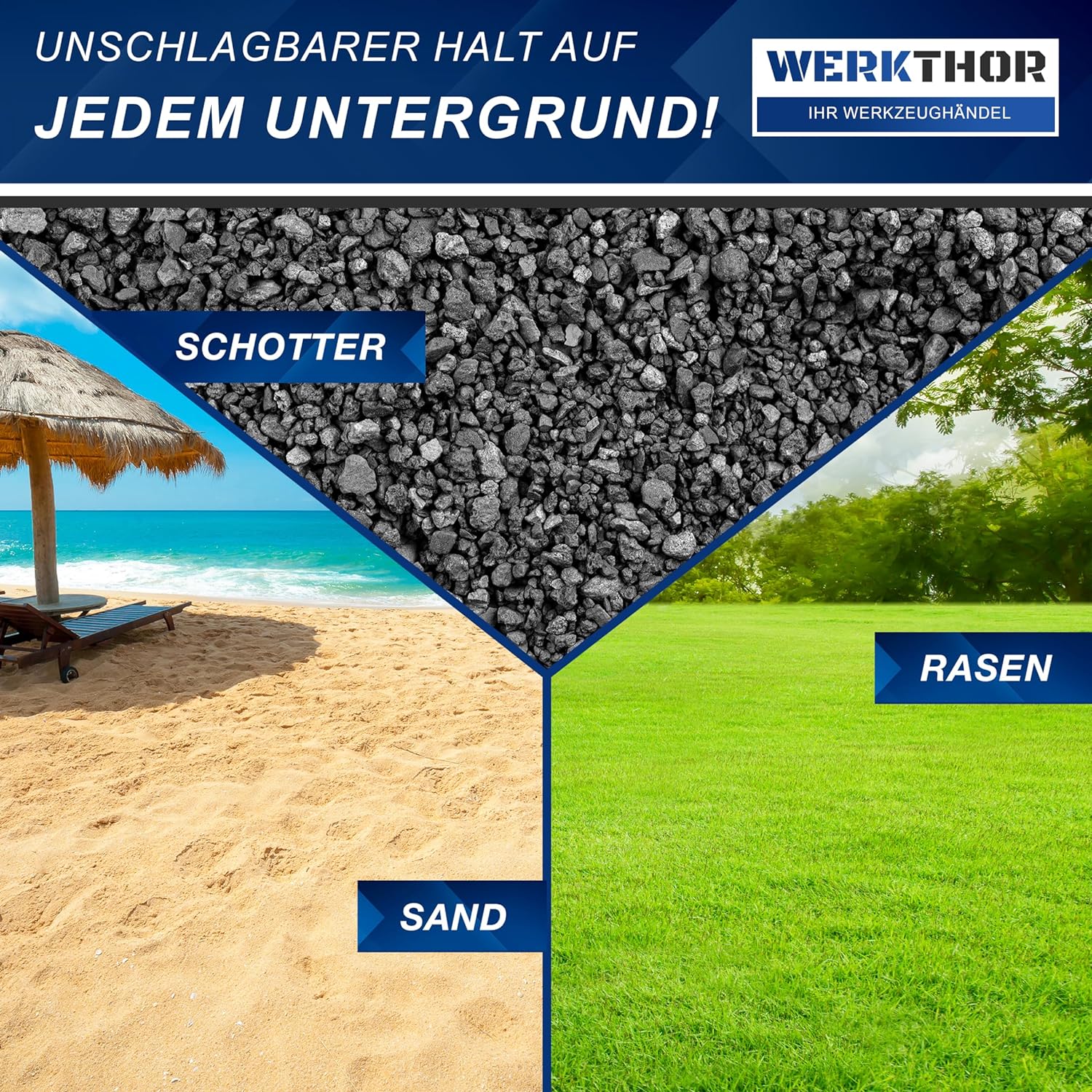 WERKTHOR Auffahrkeile 2er Set Grau mit Tasche | Wohnmobil & Wohnwagen & VAN von WERKTHOR