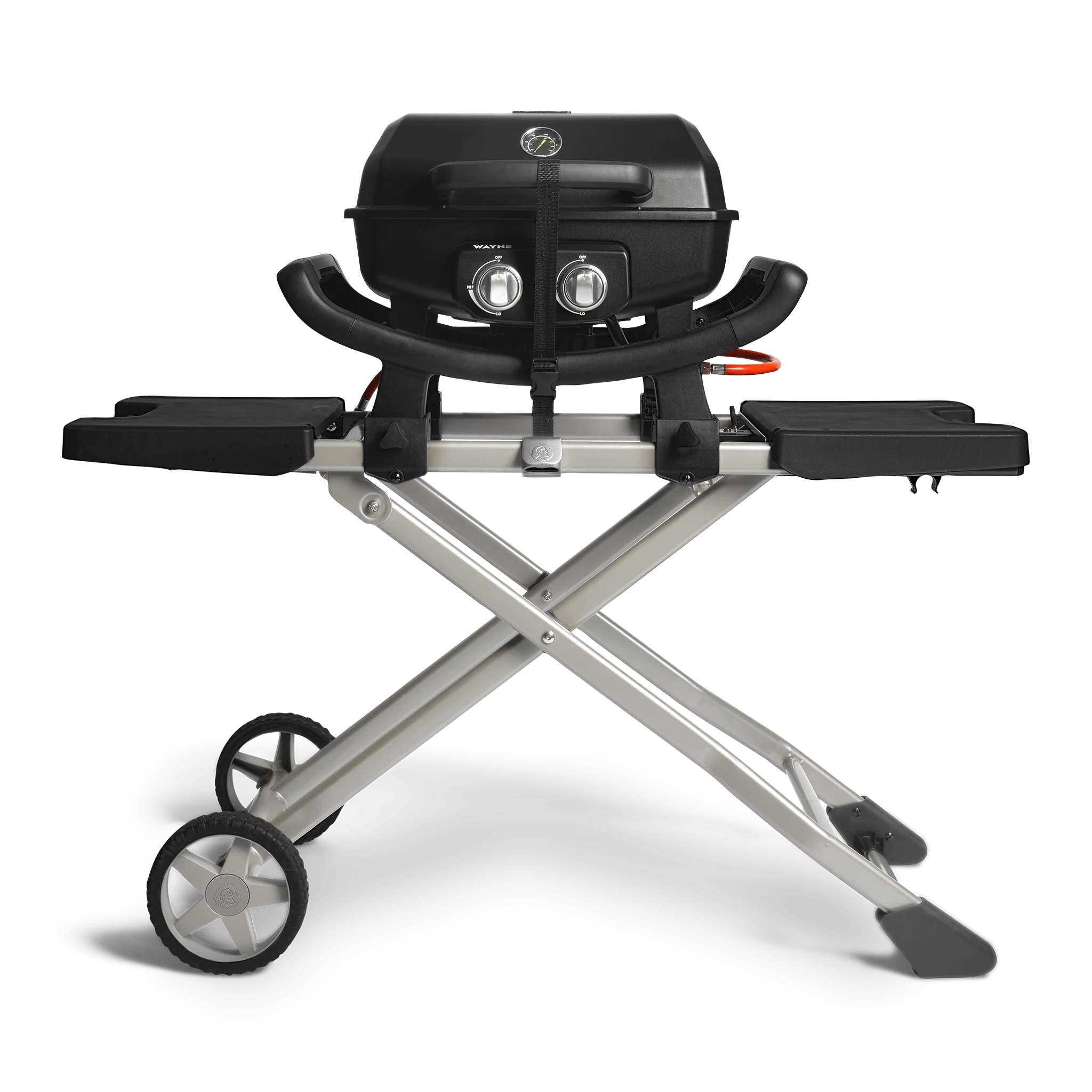 BURNHARD WAYNE Balkongrill 2-Brenner inkl. Rollwagen im BBQ Set von BURNHARD