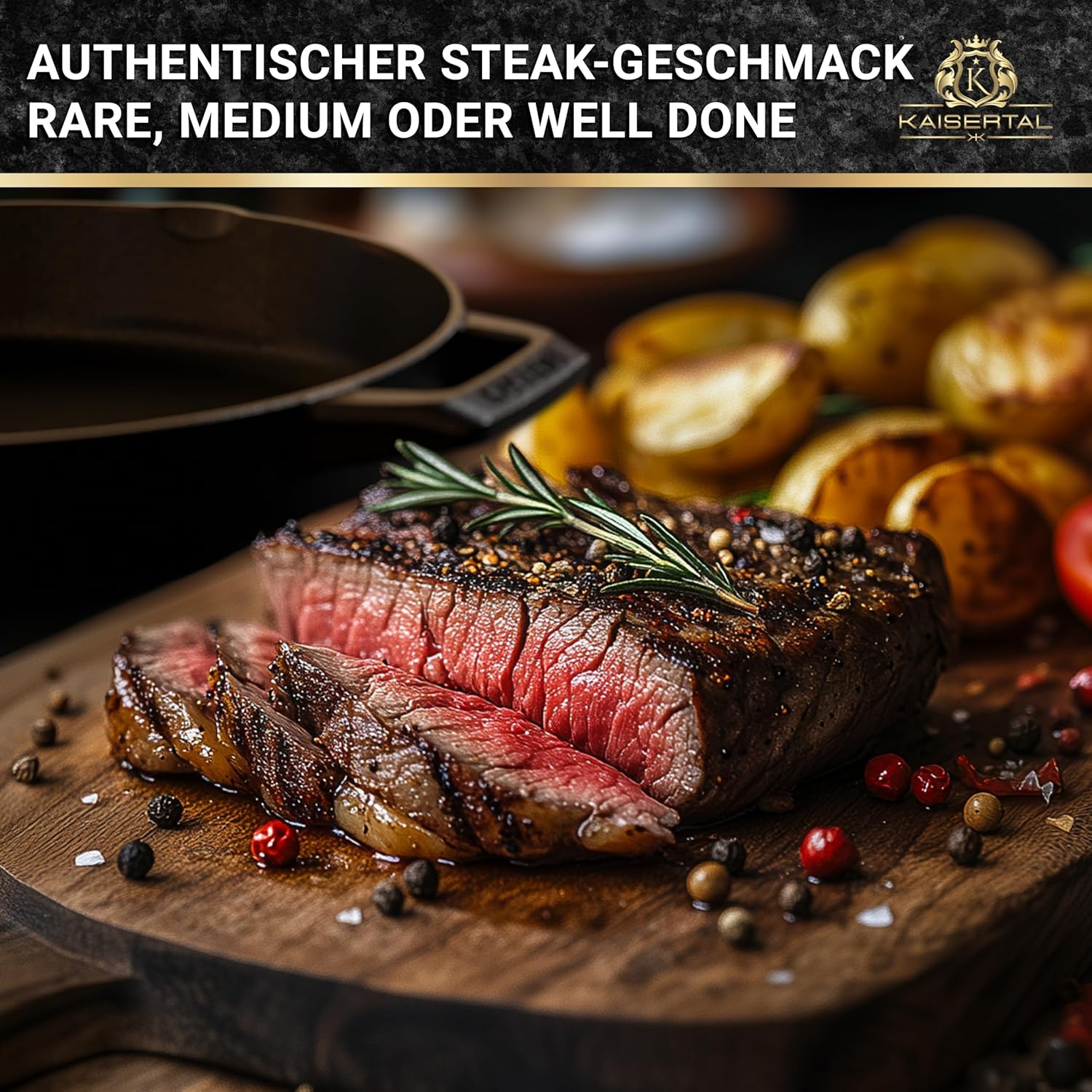 KAISERTAL Emaillierte Gusseisen Bratpfanne 31 cm mit Griff von KAISERTAL