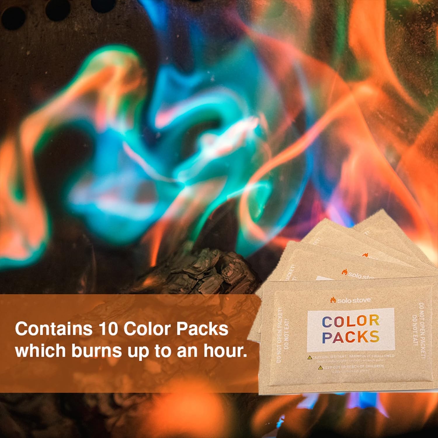 Solo Stove Color Packs - Buntes Feuerpulver - 10er Pack für Feuerstellen - Feuerschalen - Kamin und Lagerfeuer von Solo Stove