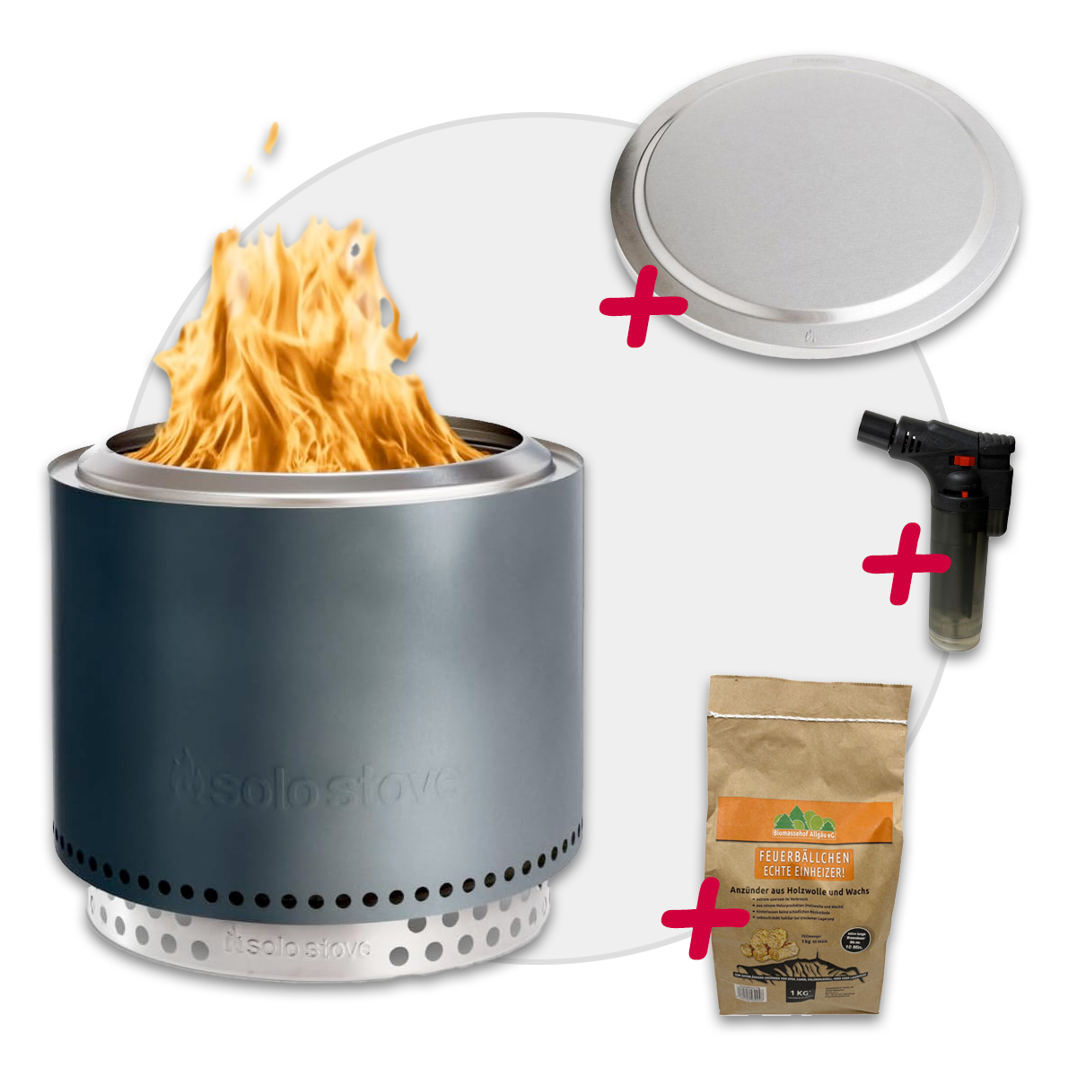 Solo Stove BONFIRE 2.0 + STAND Gunmetal Metallic + Edelstahl Deckel + 1kg Anzünder - AKTION Solo Stove BONFIRE 2.0 + STAND Gunmetal Metallic + Edelstahl Deckel + 1kg Anzünder - AKTION