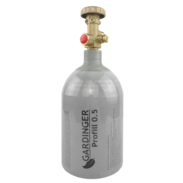 Befüllbare Aluminium Propanflasche Profill 0.5 + Umfüllschlauch + Schnellkupplungen von HUW24 Befüllbare Aluminium Propanflasche Profill 0.5 + Umfüllschlauch + Schnellkupplungen von HUW24