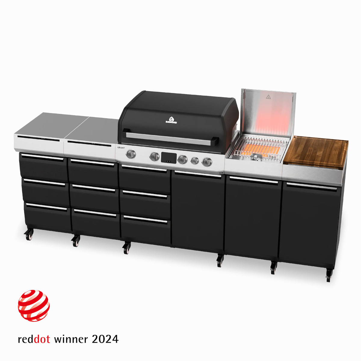 BURNHARD GRANT Station - Modularer Gasgrill 4-Brenner Türen & Guss-Rosten von BURNHARD