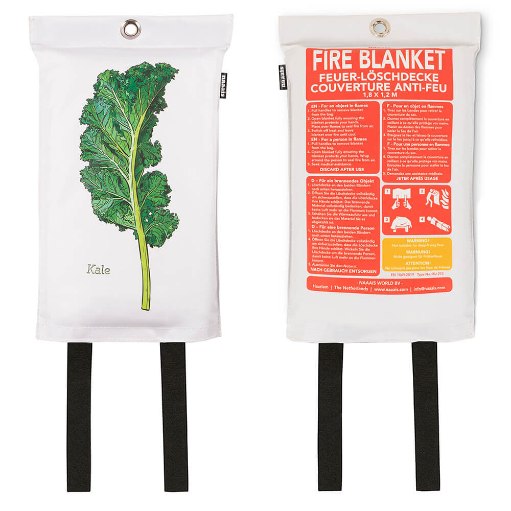 Löschdecke Grünkohl | Brandschutzdecke 1.20m x 1.80m für Haus | Camping | Boot | Grill | Personen von Naaais