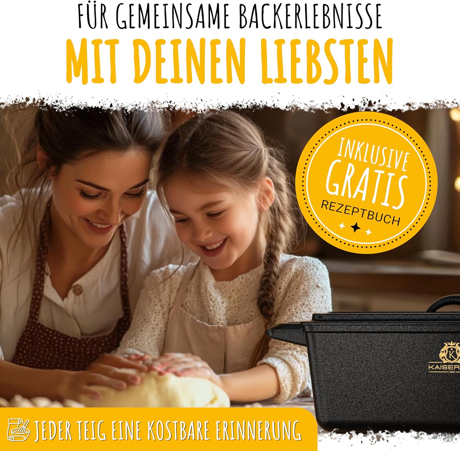 KAISERTAL Gusseisen Brotbackform mit Deckel 28 cm  von KAISERTAL