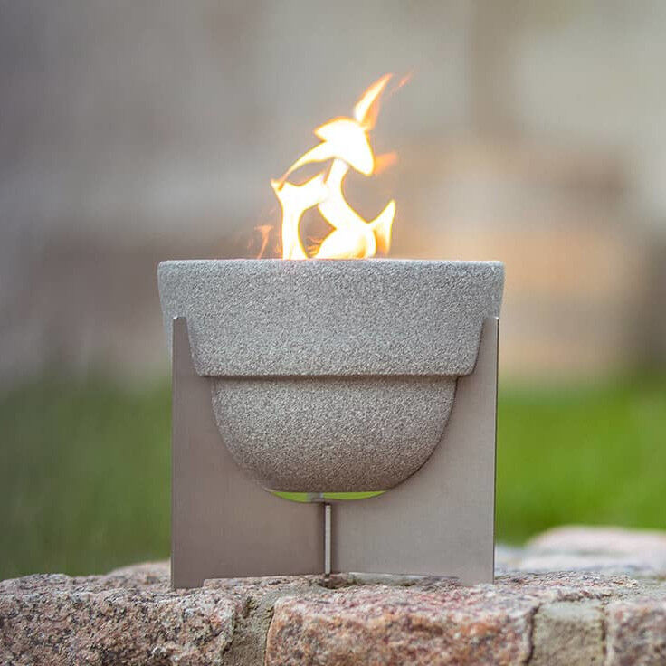 DENK Keramik Schmelzfeuer Outdoor L Granicium mit Fuß aus Edelstahl | SLG von DENK Keramik DENK Keramik Schmelzfeuer Outdoor L Granicium mit Fuß aus Edelstahl | SLG von DENK Keramik