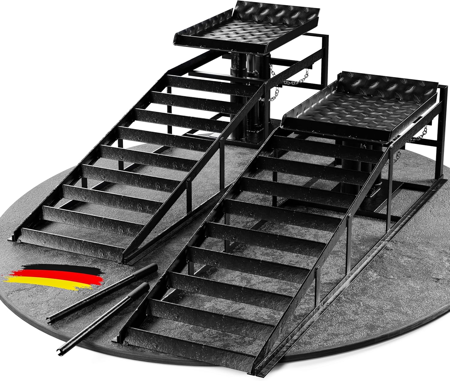 WERKTHOR Hydraulische Auffahrrampe PKW - 2er Set in Schwarz