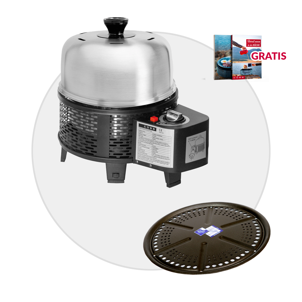 COBB Gas Grill PRO BLACK inkl. Grillplatte | Multifunktionsküche