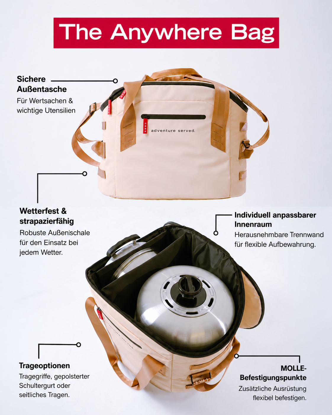 COBB Anywhere Bag Cream - Wetterfeste Premium Transporttasche für COBB Grills - Exklusiv bei SILVER GmbH von Cobb