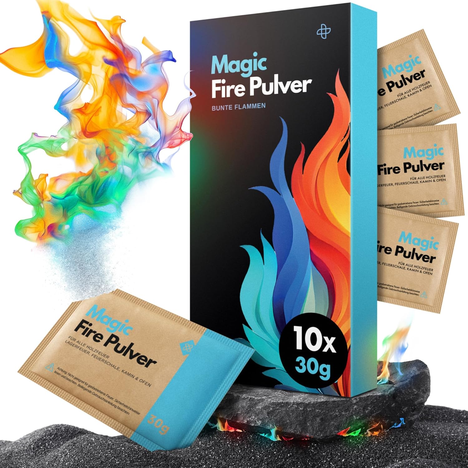 Magic Flames - 300g Buntes Feuer Pulver für magischen Flammenzauber in Feuerschale & Lagerfeuer & Kamin & Ofen Magic Flames - 300g Buntes Feuer Pulver für magischen Flammenzauber in Feuerschale & Lagerfeuer & Kamin & Ofen
