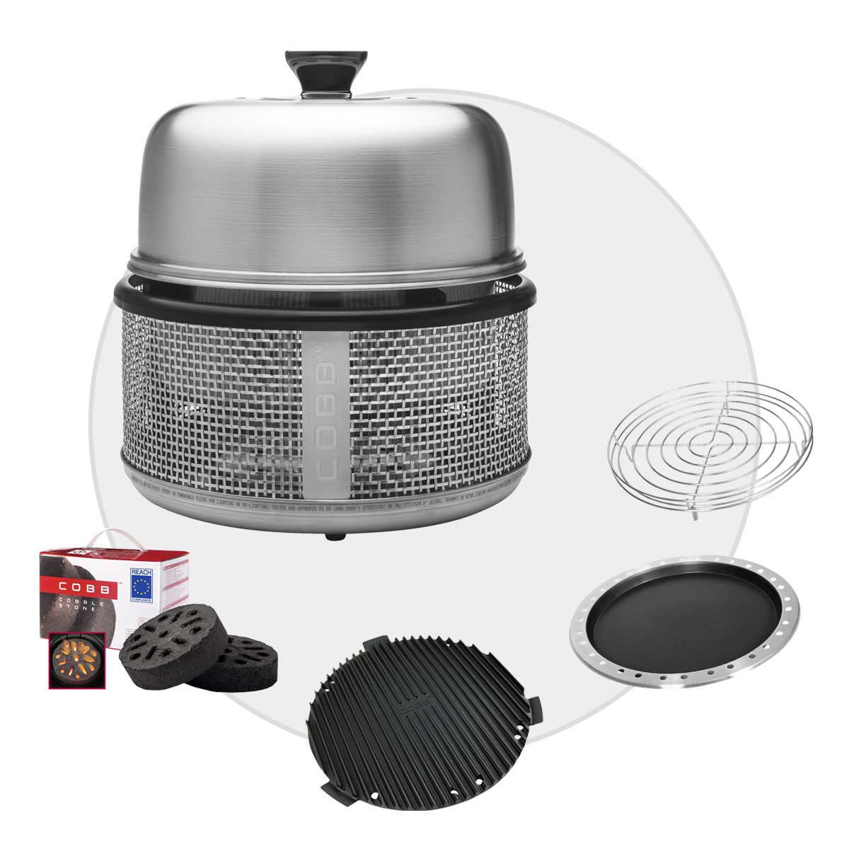 COBB Premier AIR DELUXE Grill inkl. Air Deckel & Griddle & Bratenrost & Pfanne & Cobble Stone COBB Premier AIR DELUXE Grill inkl. Air Deckel & Griddle & Bratenrost & Pfanne & Cobble Stone