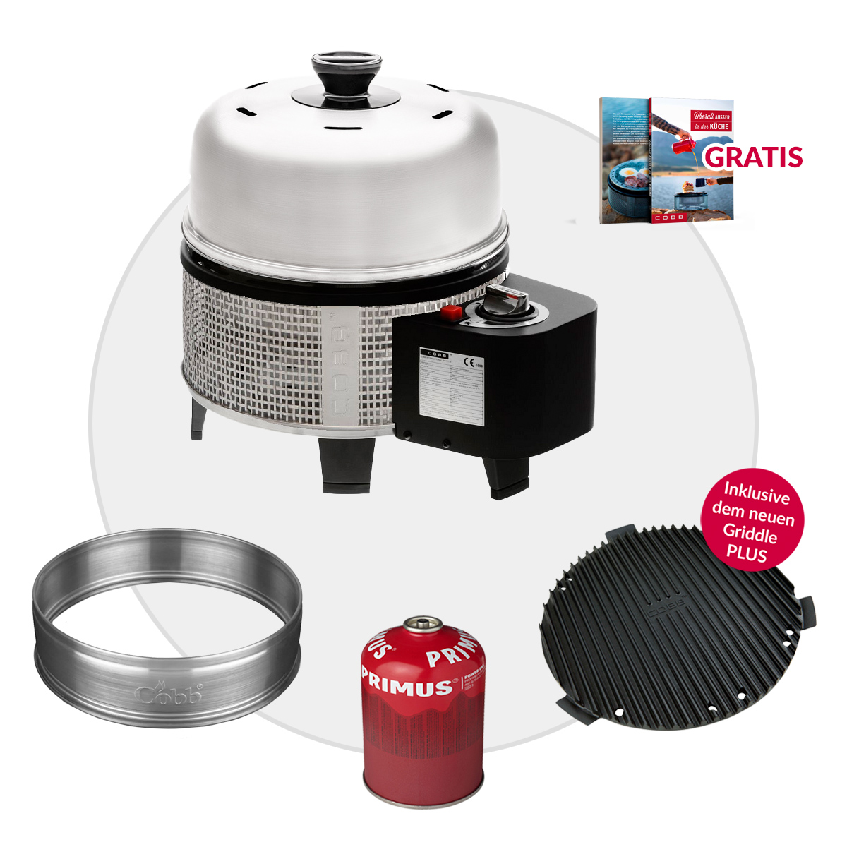 COBB Gas DELUXE 2.0 Grill Multifunktionsküche inkl. Deckelverlängerung + Kartusche von Cobb
