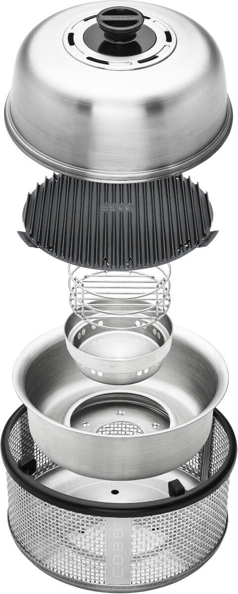 Cobb Premier AIR DELUXE Grill inkl. Air Deckel & Griddle+ & Bratenrost & Cobble Stone von Cobb