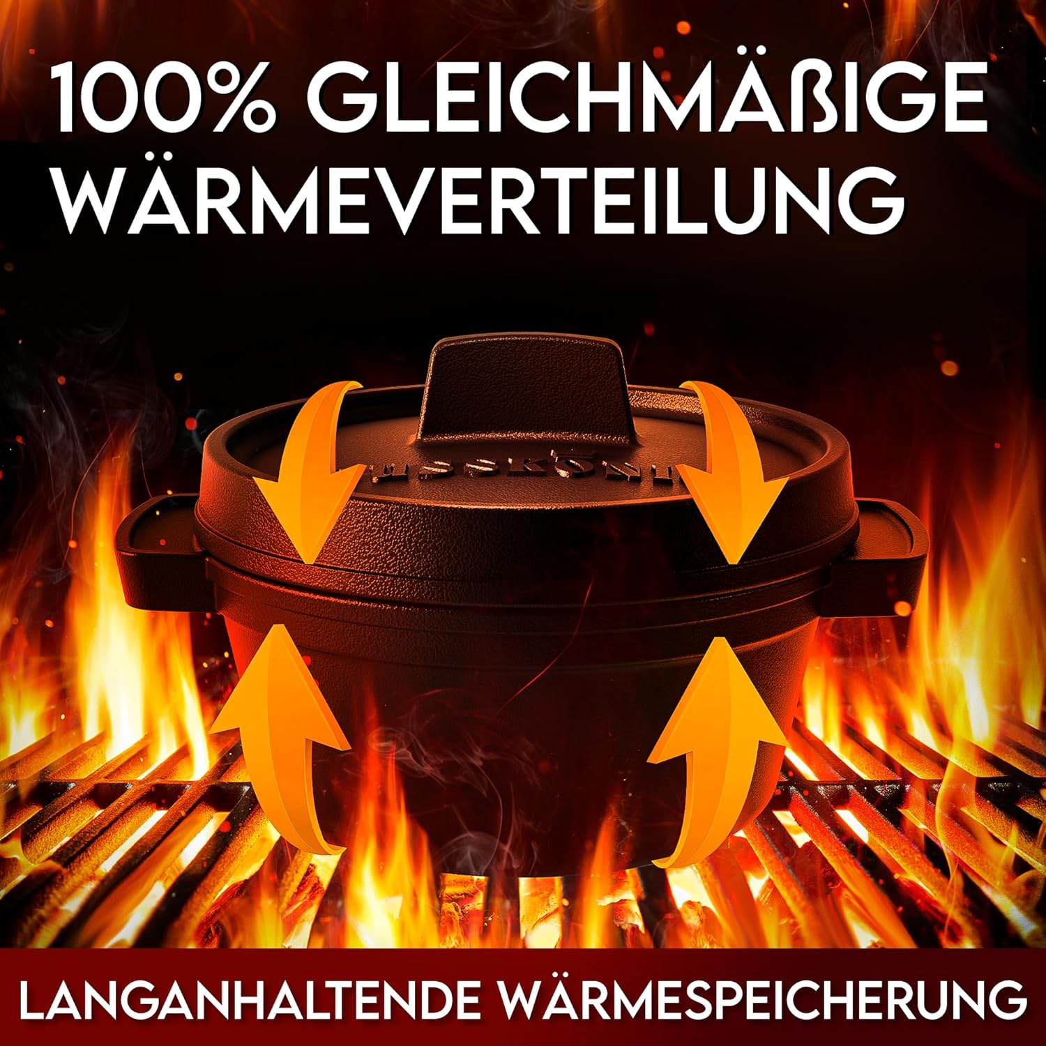 GUSSKÖNIG Dutch Oven Set Mini - 6x 250ml Gusseisen Mini Topf mit Deckel  von GUSSKÖNIG