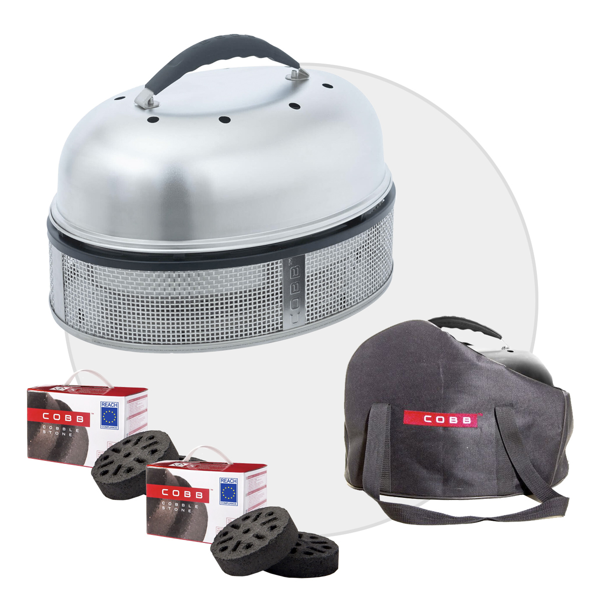 COBB Supreme Deluxe 2.0 | Supreme Griddle+ | 2x Cobble Stone | Tasche schwarz | Facelift von Cobb