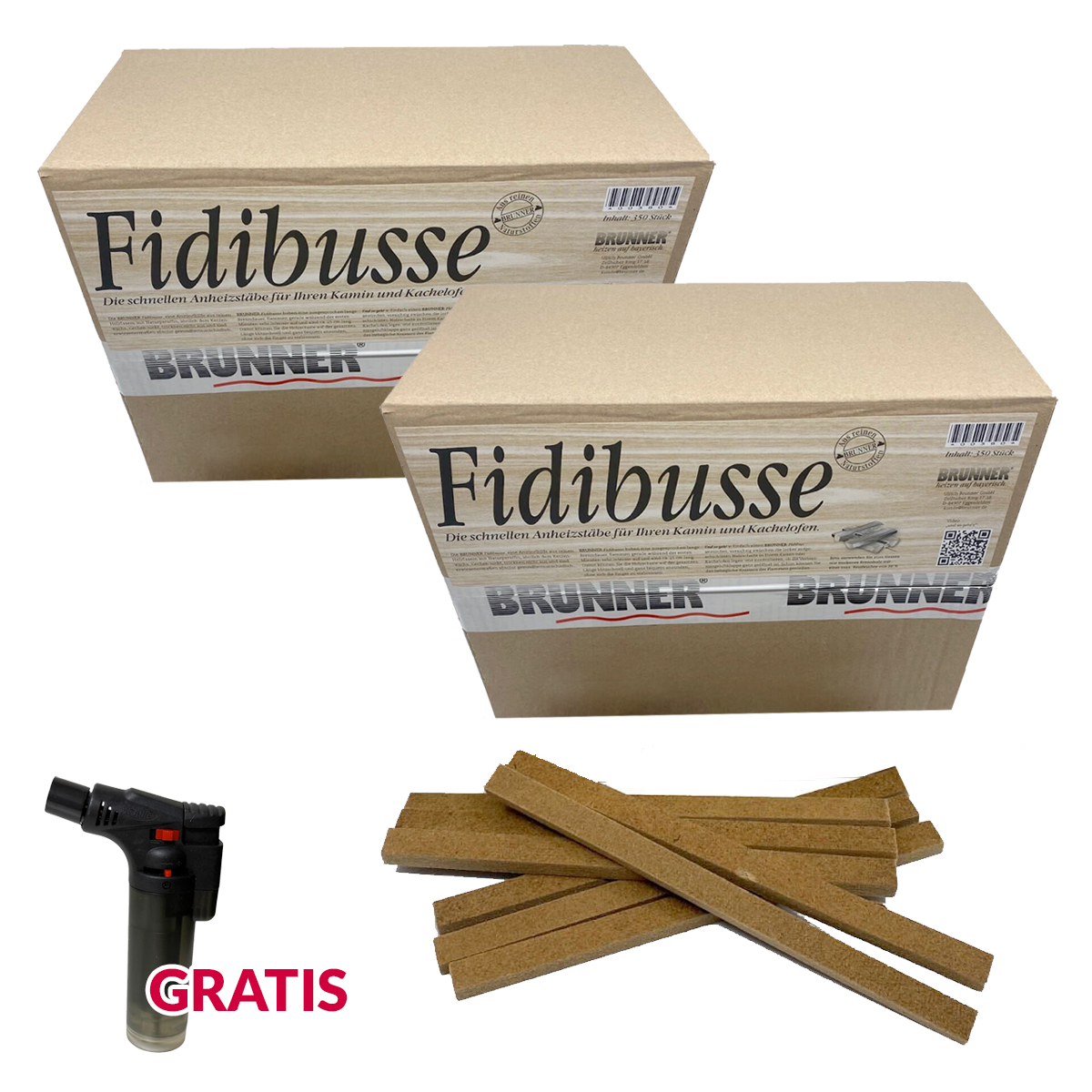 700 Original Brunner Fidibusse Anzünder ~ 2x Großpackung von Brunner